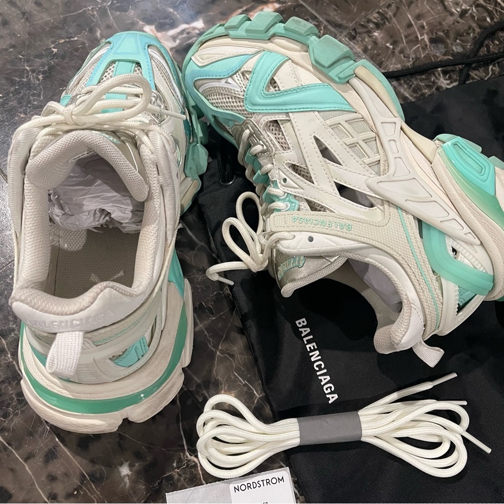 Balenciaga Track 2.0 Sneakers Mint And Grey
